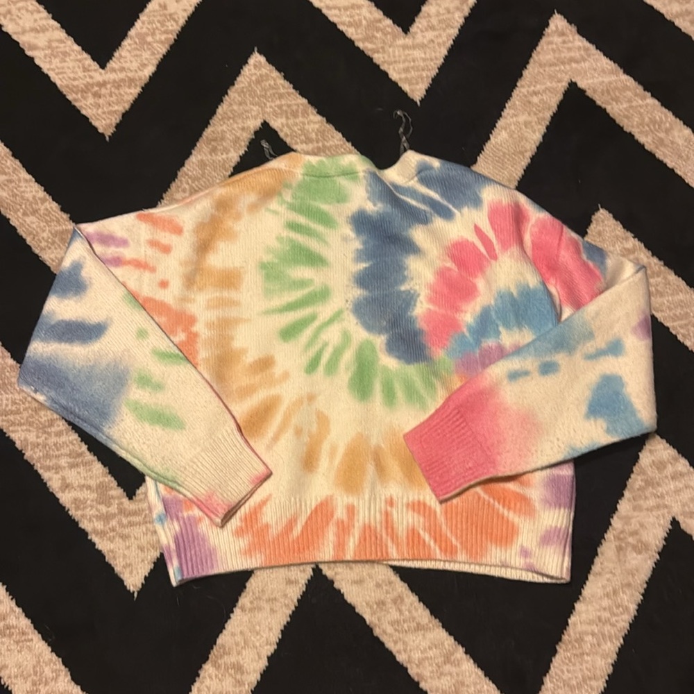 Princess Polly Multicolor Tie-Dye Cropped Cardigan XS/S - Picture 4 of 4